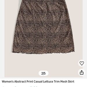 Leopard Print Mesh Skirt